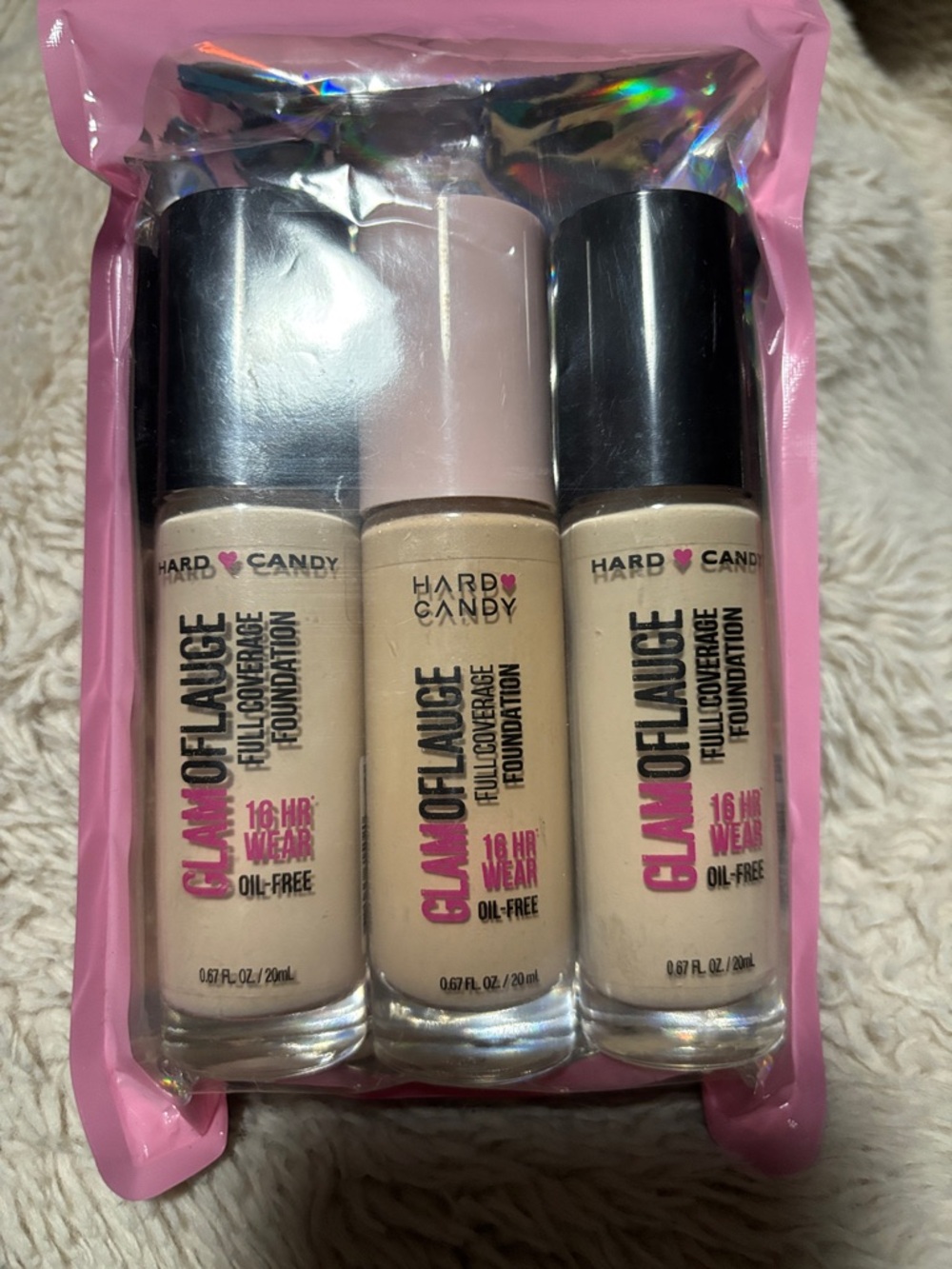Hard Candy Glam of Launce Full Coverage Foundation Trio - Light Beige Shades